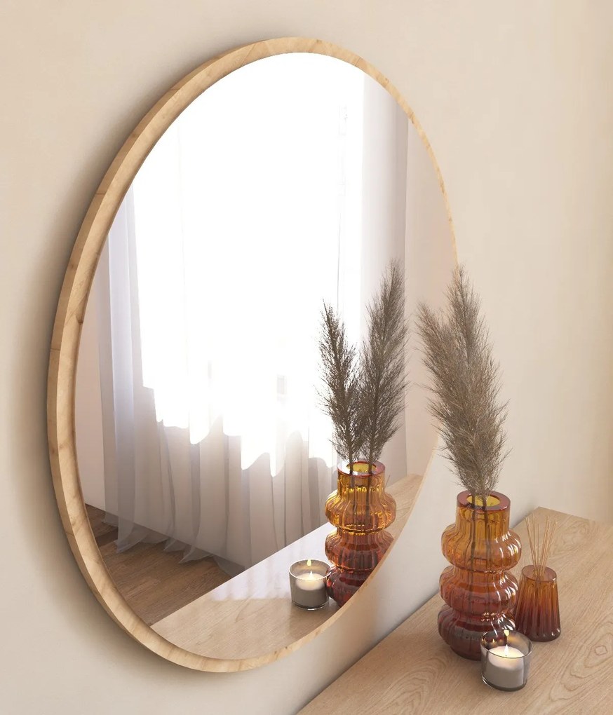 Espelho Redondo Ozze – Natural – 60 cm x 60 cm x 2,2 cm