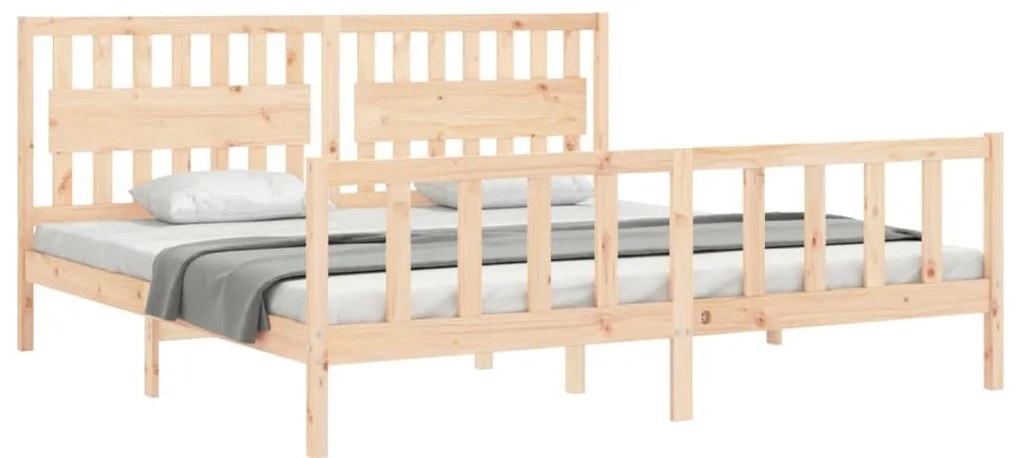 Cama sem colchão 200x200 cm madeira de pinho maciça