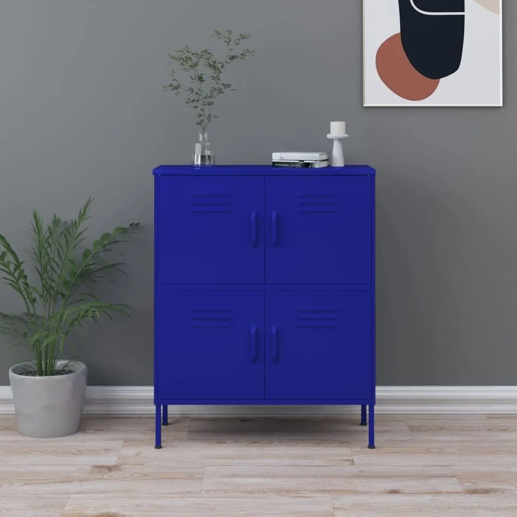 336136 vidaXL Armário de arrumação aço 80x35x101,5 cm azul-marinho