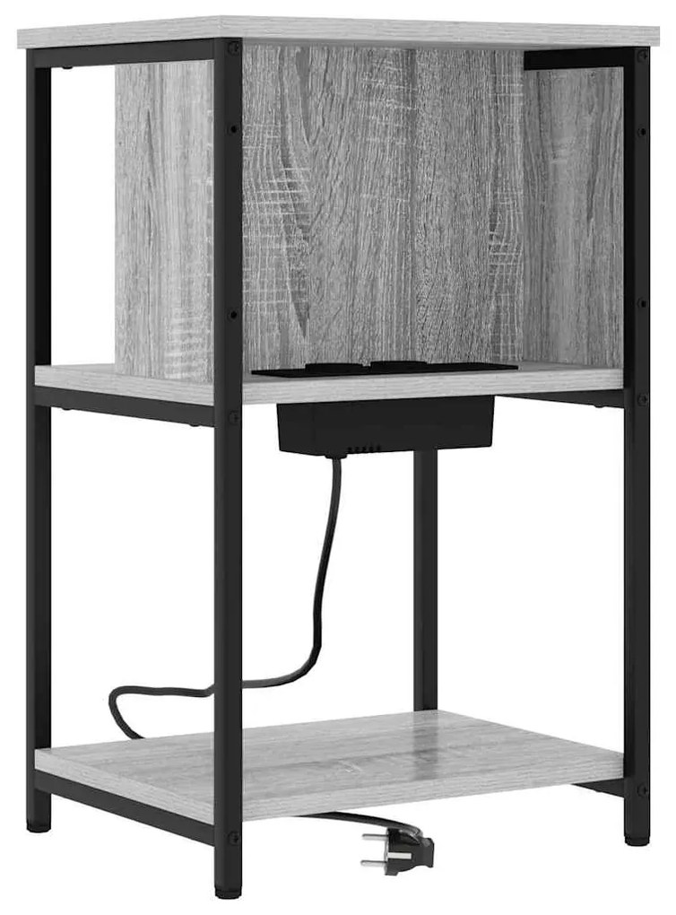 Armário de Cabeceira 2 pcs Sonoma cinzento 38 x 31 x 61 cm