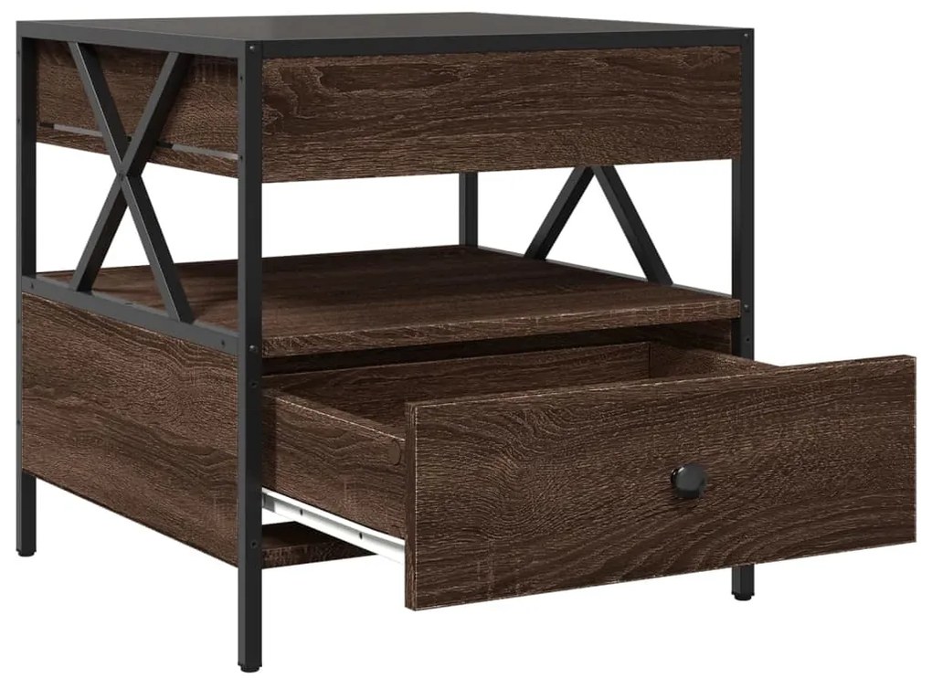 Mesa de centro luzes LED Infinity 50x50x51 cm carvalho castanho