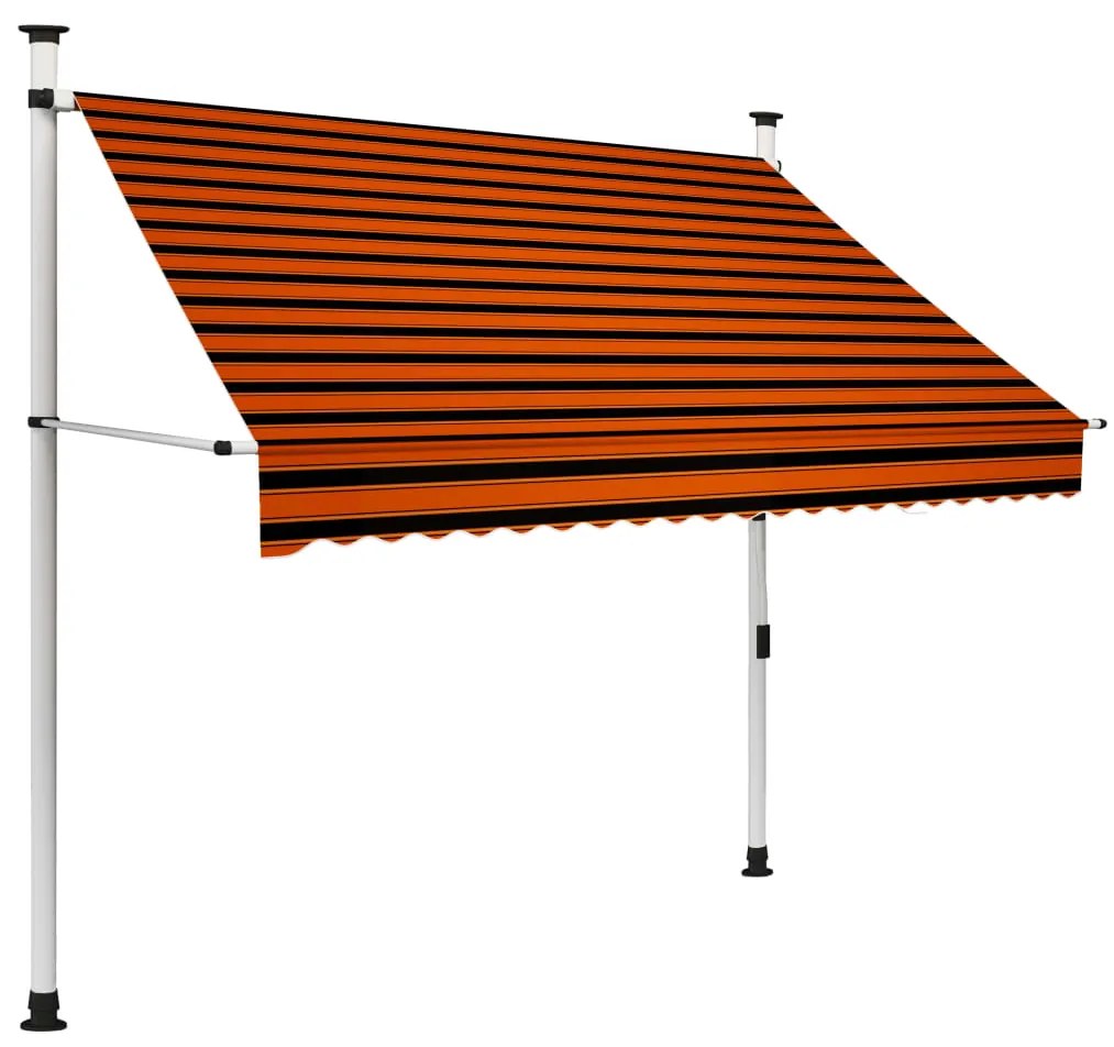 vidaXL Toldo retrátil manual 200 cm laranja e castanho