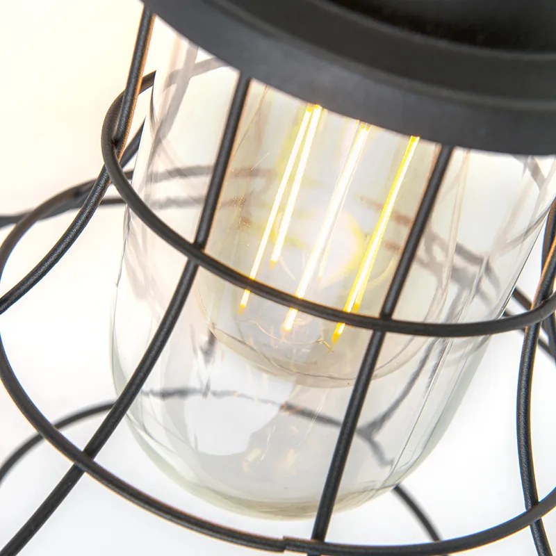 Candeeiro de parede exterior rústico preto IP44 - Moreno