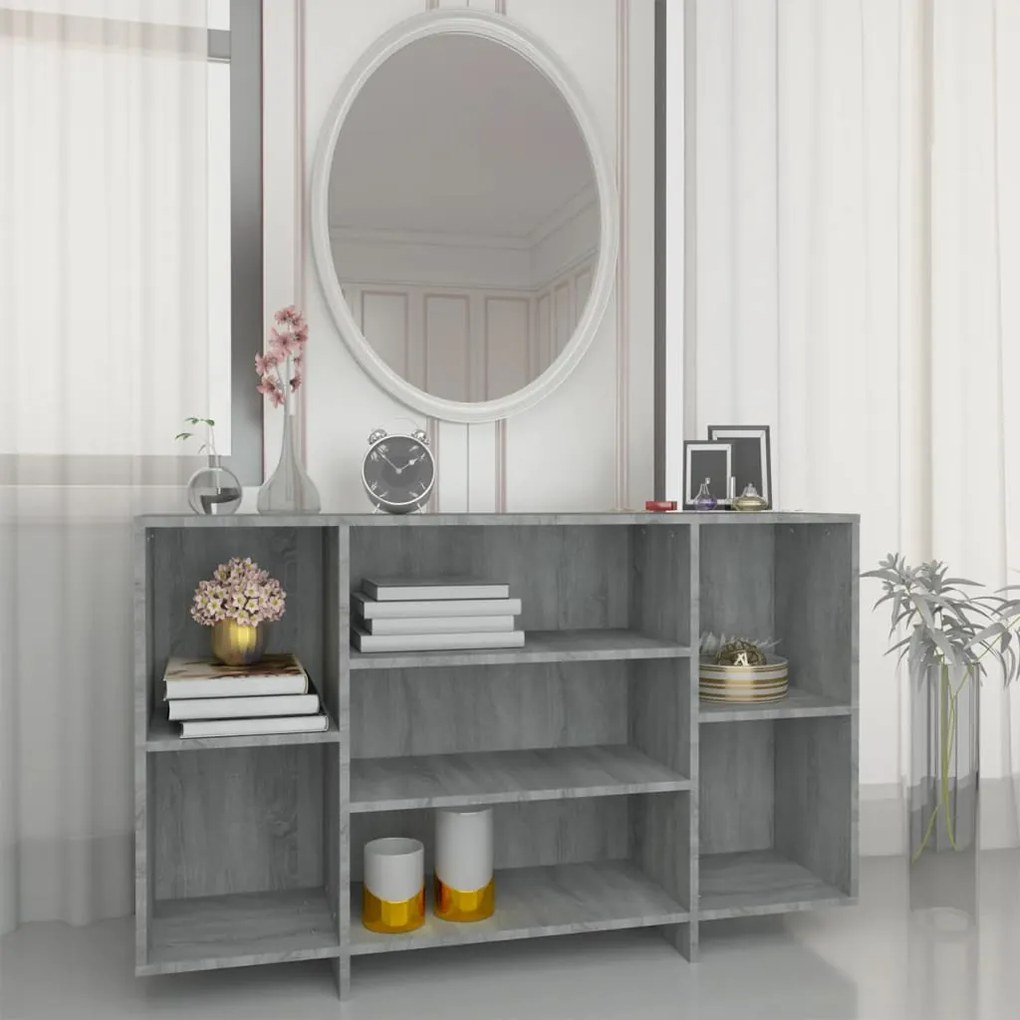 813066 vidaXL Aparador 120x30x75 cm aglomerado cinzento sonoma
