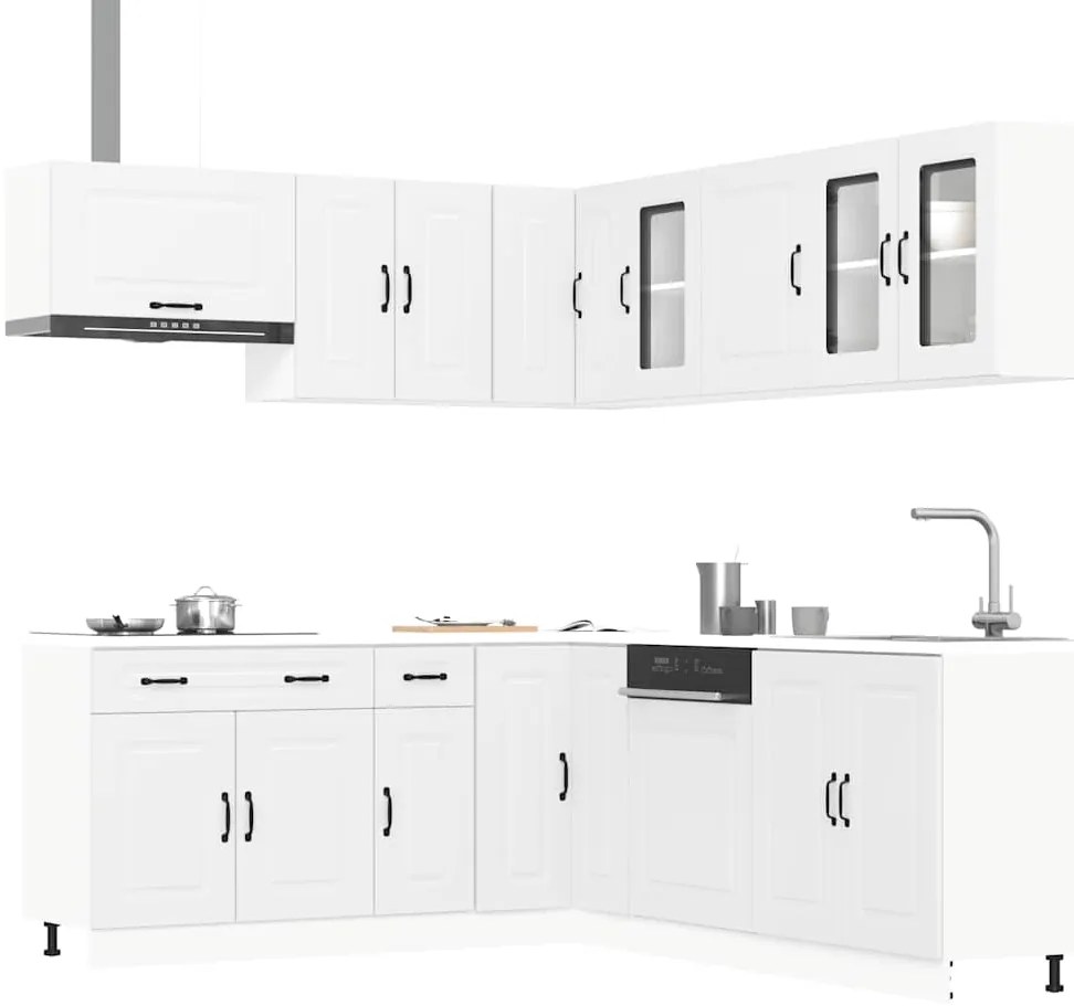 vidaXL 11 peças armário de cozinha conjunto Kalmar branca