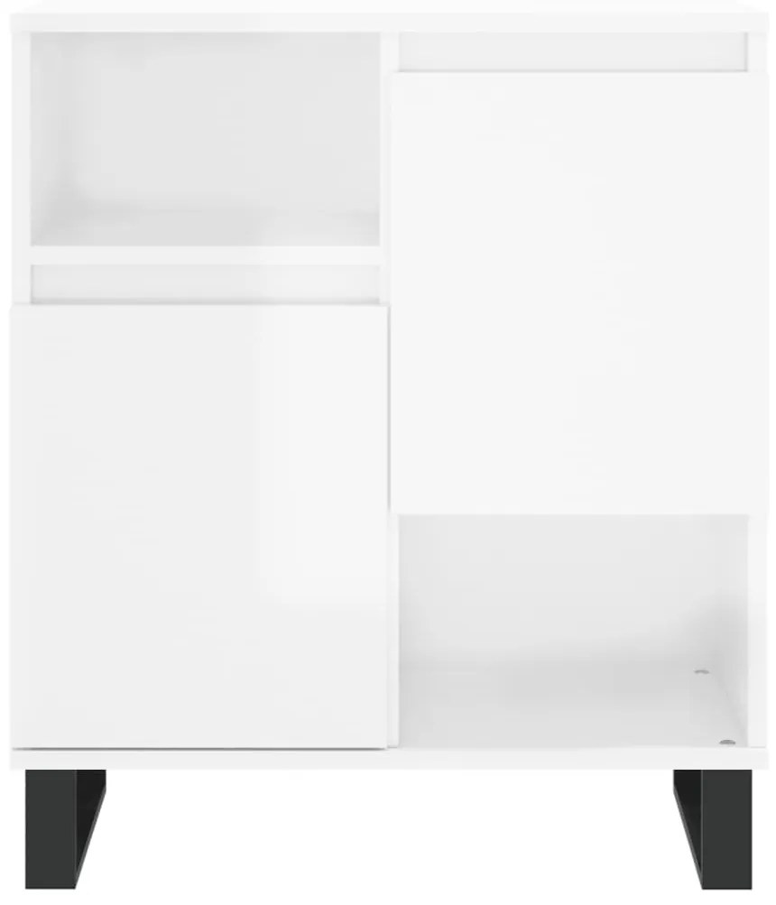 Aparadores 2 pcs derivados de madeira branco brilhante