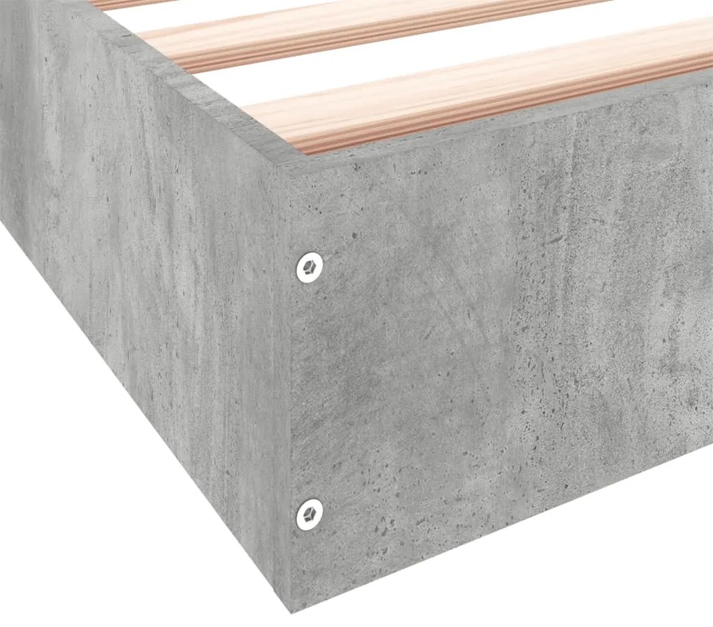 Estrutura de cama 75x190 cm derivados de madeira cinza cimento