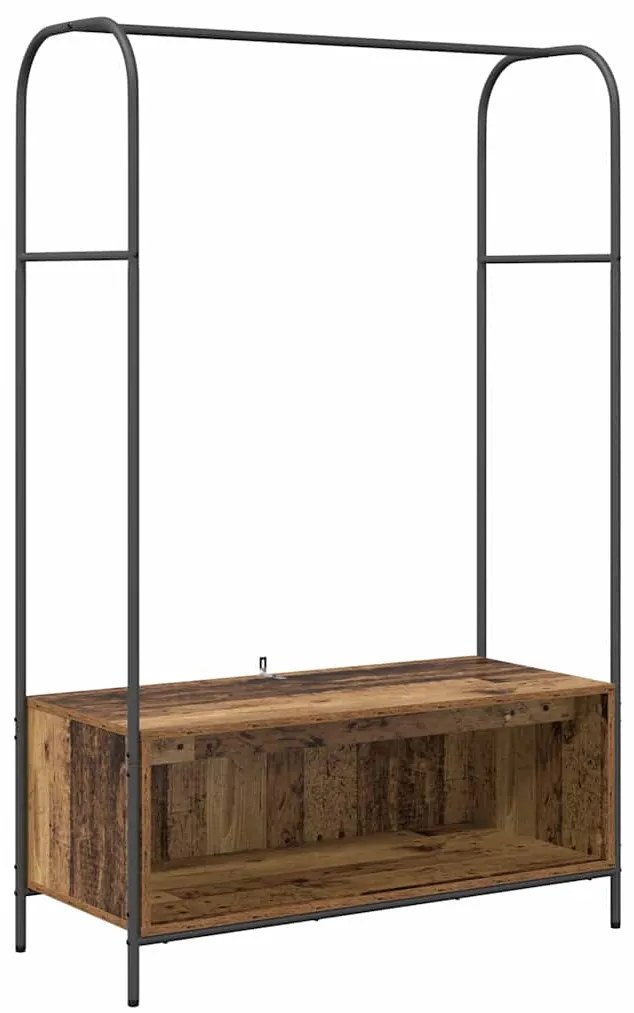 Cabide com Prateleiras Madeira Antiga 100x44x160 cm