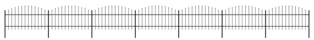 vidaXL Cerca de jardim com ponta de lança em aço 1248x125 cm, preta