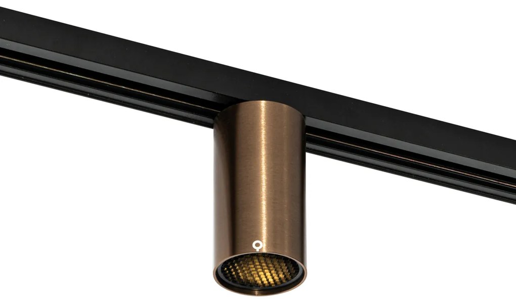 Foco moderno bronze escuro para sistema de calhas de iluminação monofásico GU10 50mm - Iconic Ruby Honey