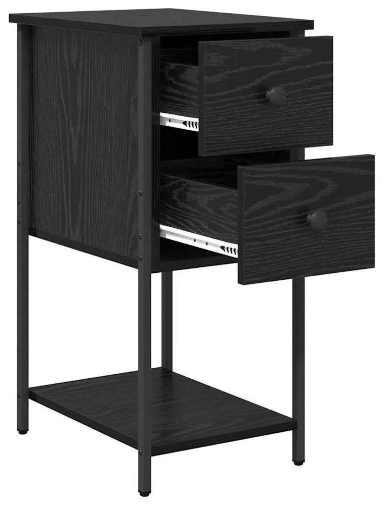 Armário de Cabeceira 2 pcs Carvalho preto 32 x 42 x 70 cm