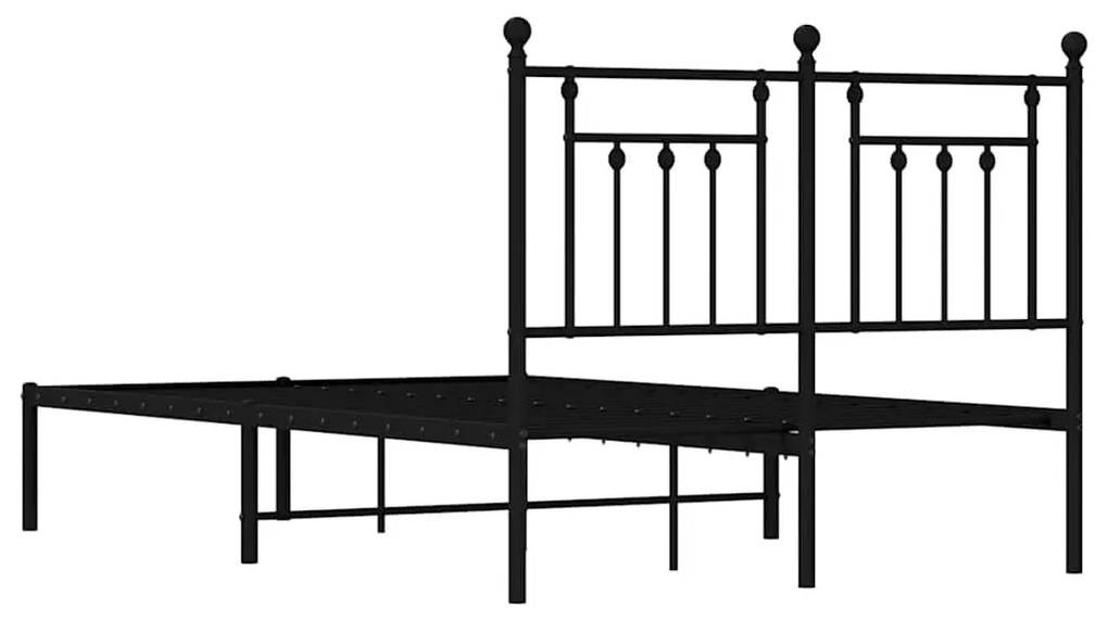 Estrutura de cama com cabeceira 135x190 cm metal preto
