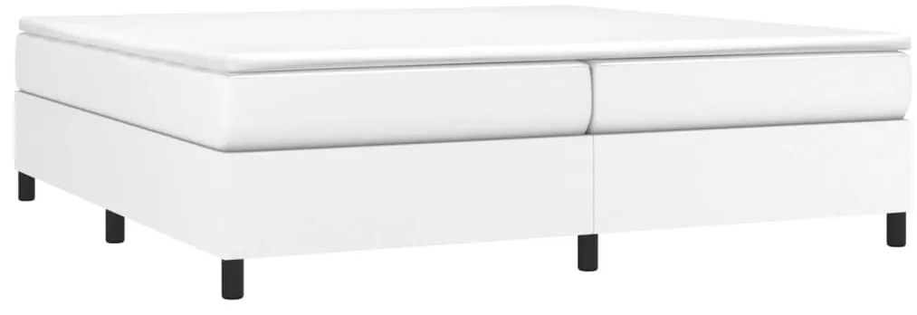 Estrutura de cama 200x200 cm couro artificial branco