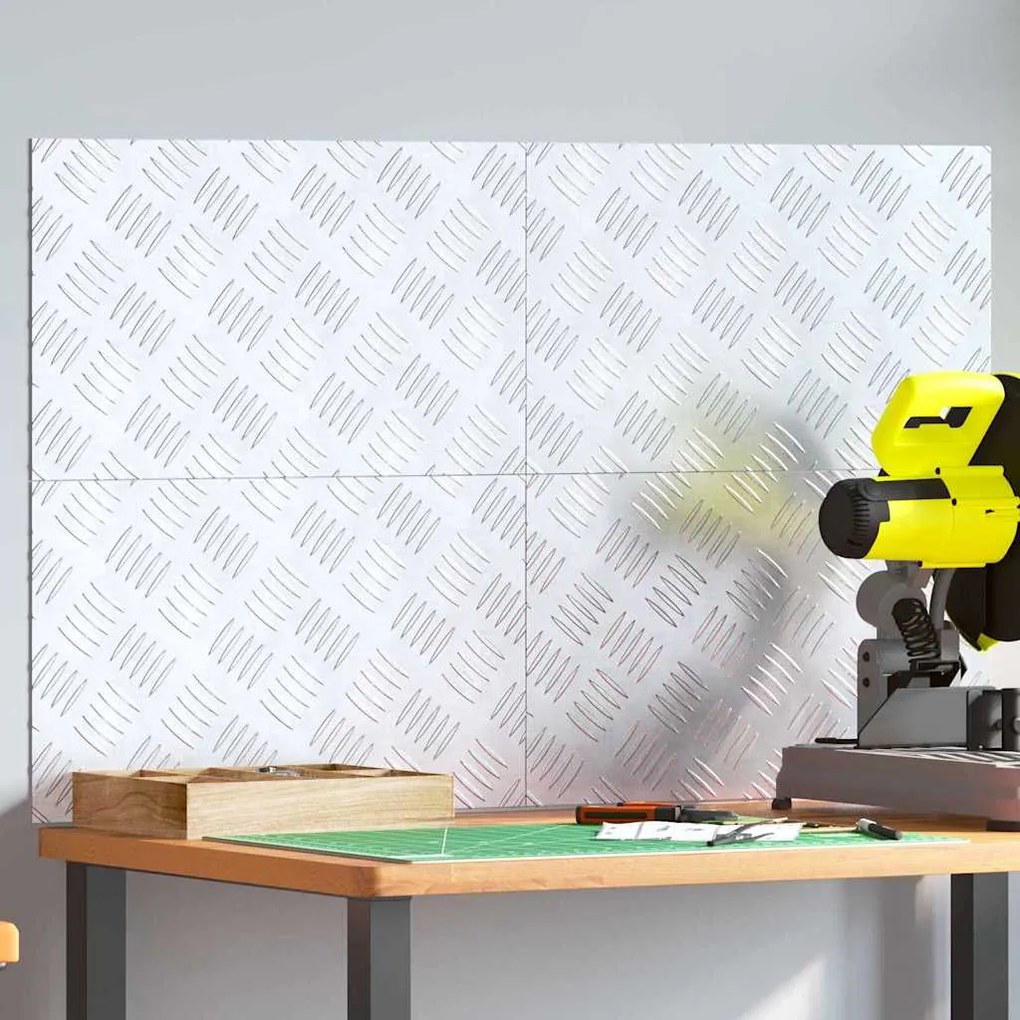 vidaXL Degrau Retangular 4 pcs Prateado 50 x 30 cm Alumínio