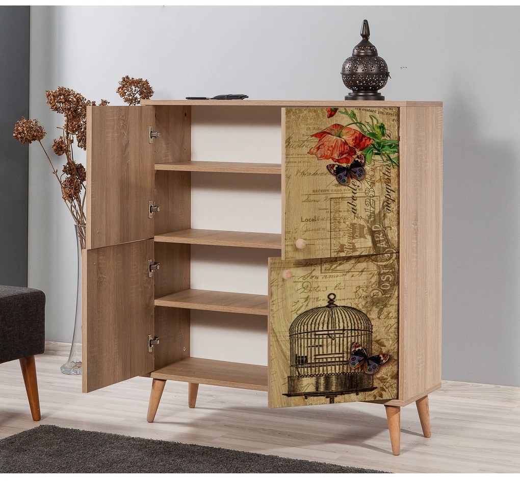 Armário Multiusos Multilux – Carvalho Sonoma – 95x111x36 cm