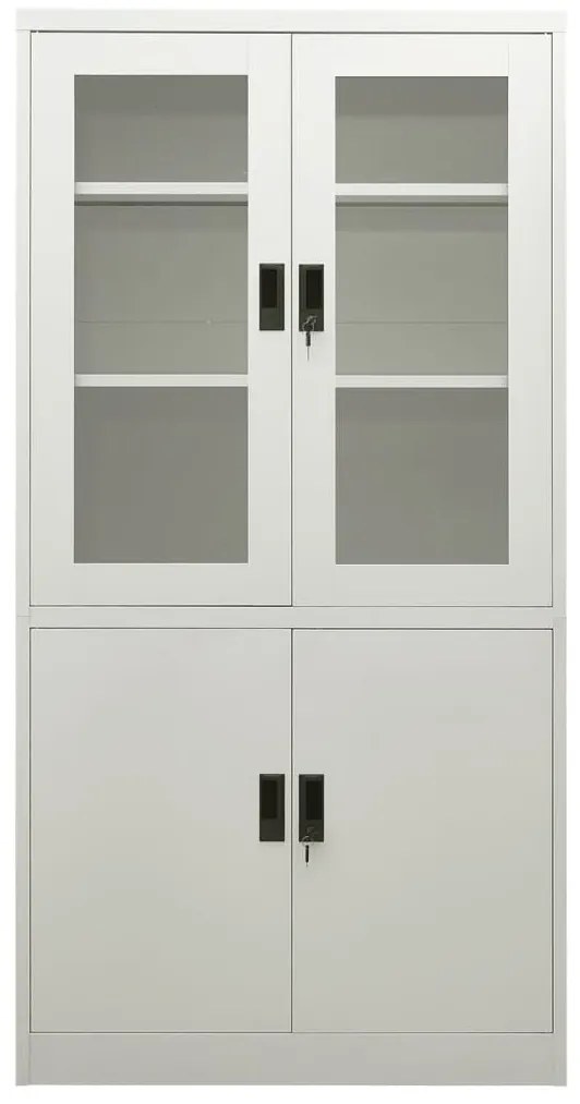 Armário de escritório 90x40x180 cm aço cinzento-claro