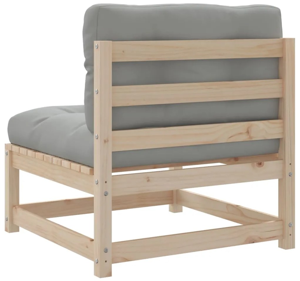 8 pcs conjunto sofás de jardim com almofadões pinho maciço