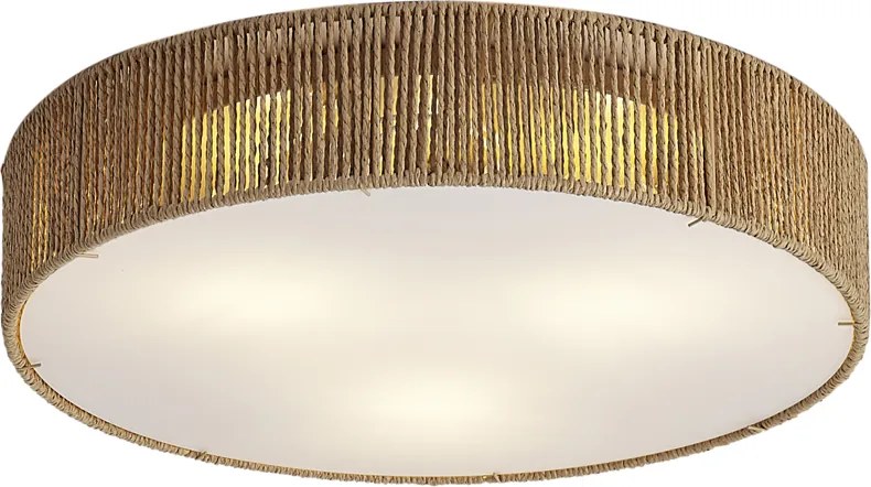 Plafon Japandi natural com abajur 46cm 3-luzes - Luz
