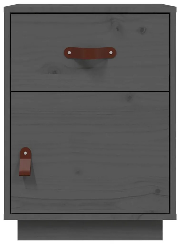 Mesa de cabeceira 40x34x55 cm madeira de pinho maciça cinza