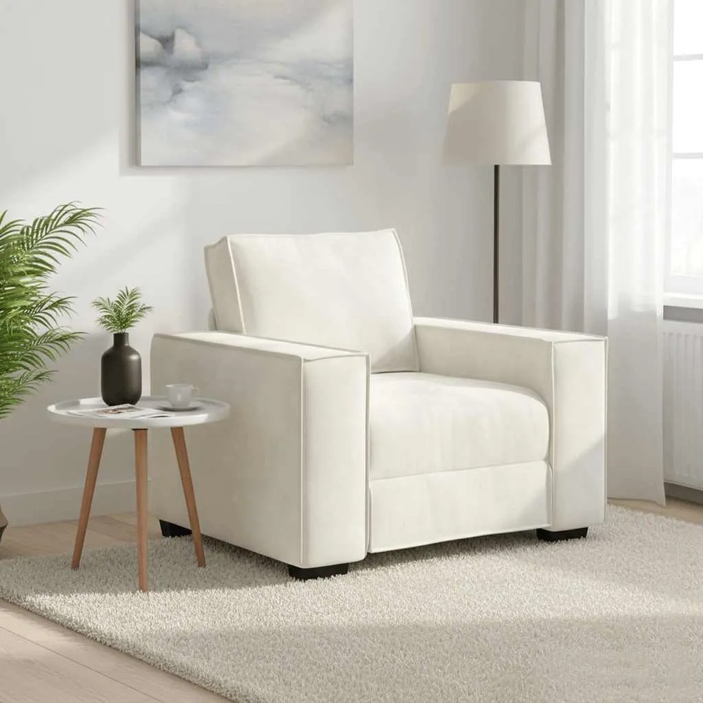 vidaXL Poltrona 100x78x84 cm veludo creme