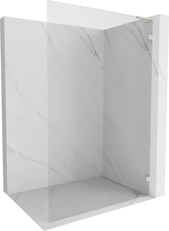 Mexen Lunar L parede de chuveiro Walk-in direita 70 x 200 cm, transparente 8 mm, níquel escovado - 830L-070-000-97-00-P