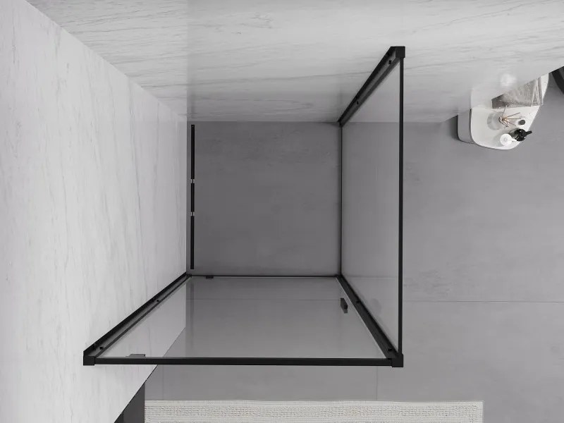 Mexen Exo-BR cabine de duche pivotante 100 x 100 cm, transparente, preta - 8181-100-100-70-00