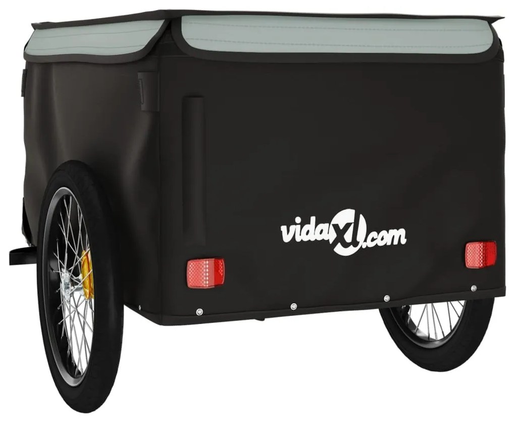 Reboque para bicicleta 45 kg ferro preto e cinza