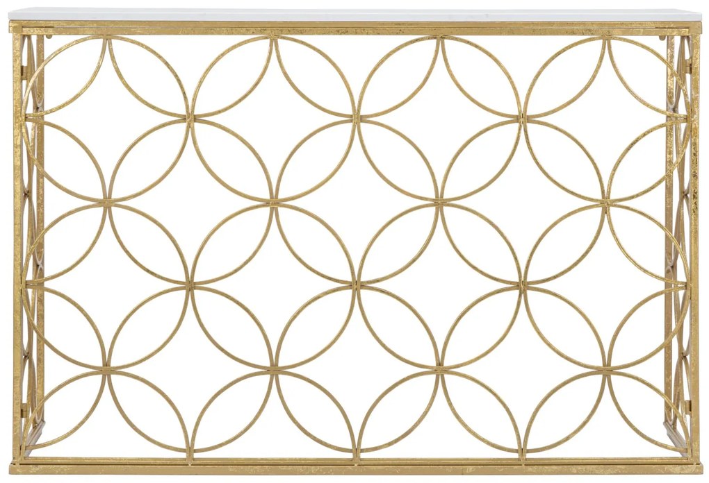 MESA CONSOLA STAR MARBLE 120X40X80 CM DOURADO