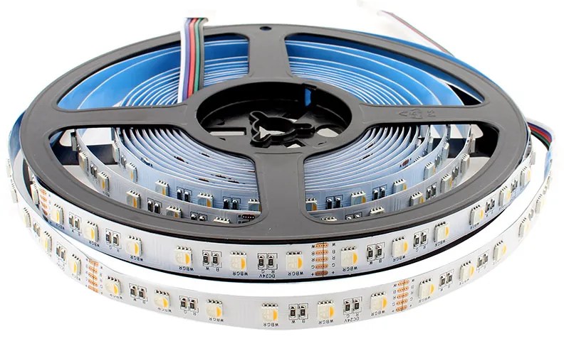Fita LED EPISTAR SMD5050, RGB+W, DC24V, 5m (60Led/m 4 em 1) - IP20, RGB + Branco Neutro