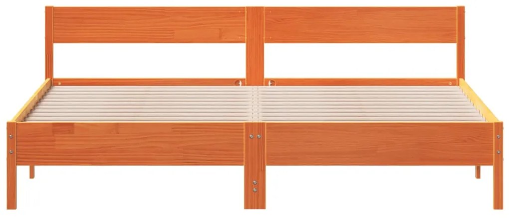 Cama sem colchão 180x200 cm pinho maciço castanho-mel