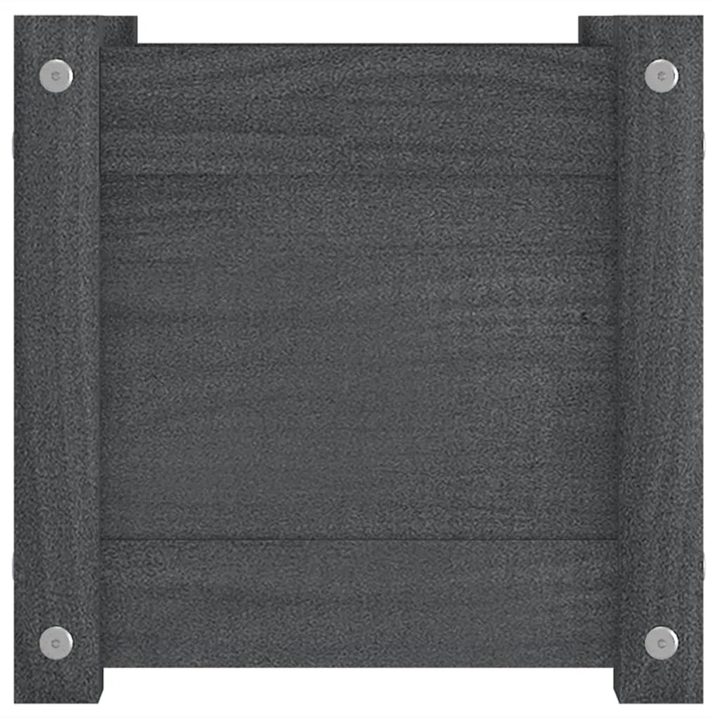 Vasos/floreiras de jardim 2 pcs 31x31x31 cm pinho maciço cinza