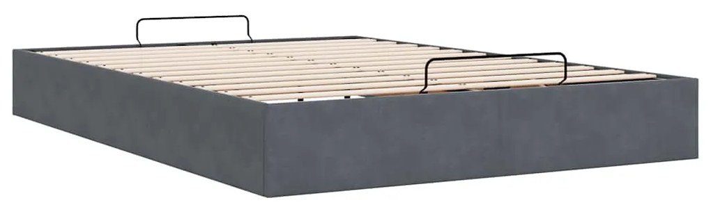 Estrutura de cama otomana sem colchão 140x200cm cinzento escuro