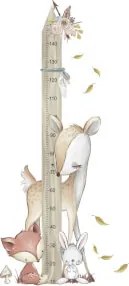 Fita métrica autocolante para crianças - Animais da floresta