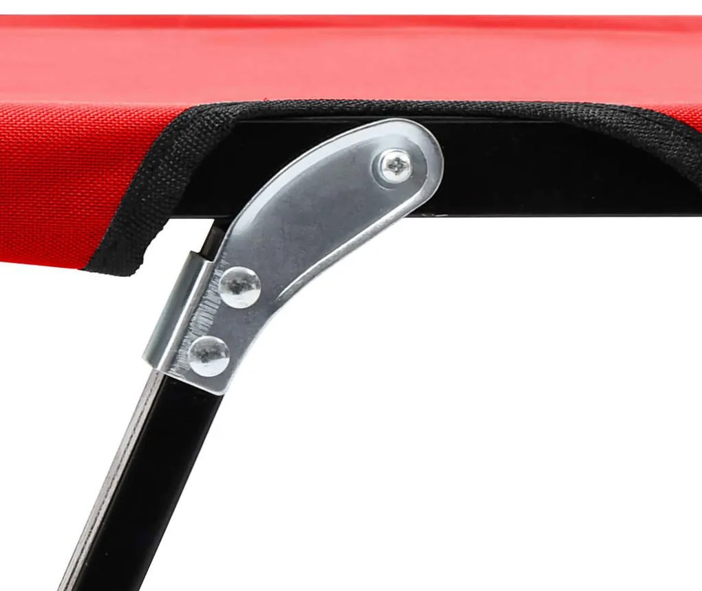 Espreguiçadeira/cama dobrável para 2 pessoas aço vermelho