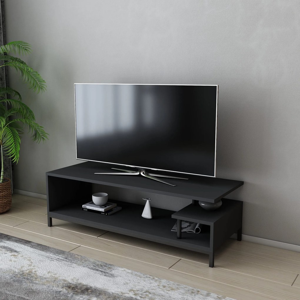 Móvel TV Reilly – Preto Antracite – 120 cm x 44,6 cm x 37,6 cm