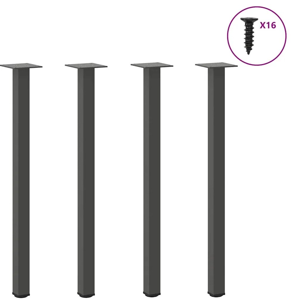 Pés de mesa de console 4 peças antracite 72-74 cm aço