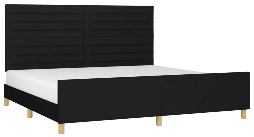 Estrutura de cama sem colchão 200x200 cm tecido preto