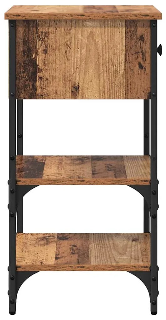 Mesa de Cabeceira Madeira Velha 34x36x70 cm Madeira Engenheirada