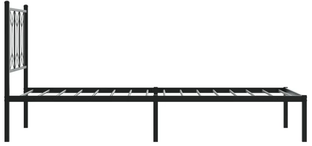 Estrutura de cama com cabeceira 90x200 cm metal preto