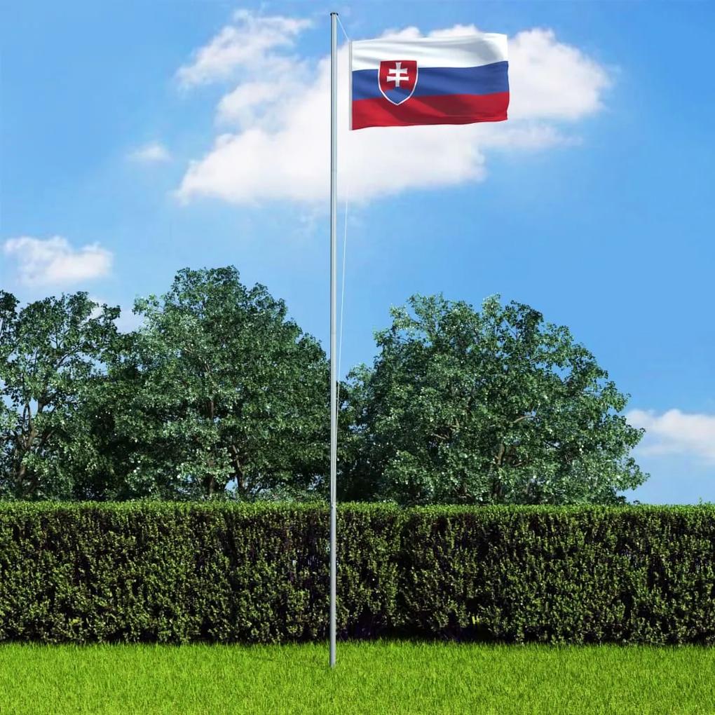 3053320 vidaXL Bandeira da Eslováquia com mastro de alumínio 6,2 m