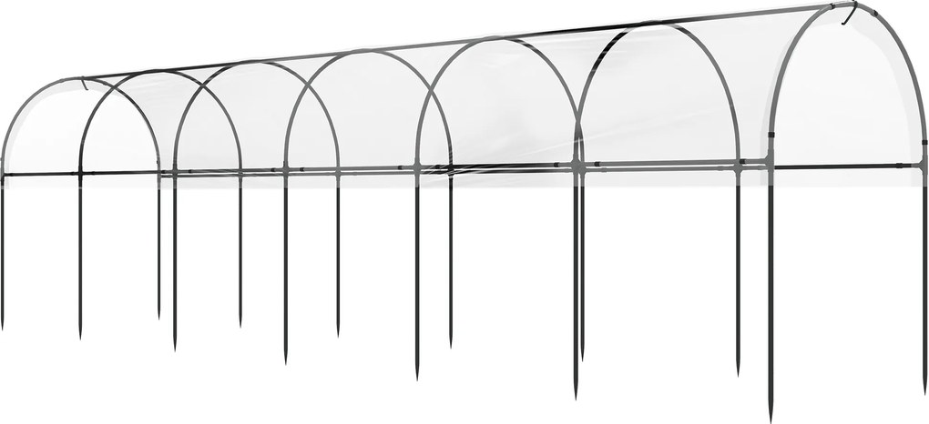 Outsunny Estufa de Jardim Estufa de Tomates 7 Arcos de Aço Lona de Plástico 6x1,23x1,71 m Verde | Aosom Portugal