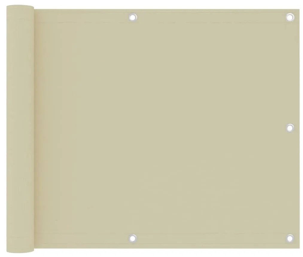 vidaXL Tela de varanda 75x300 cm tecido Oxford creme