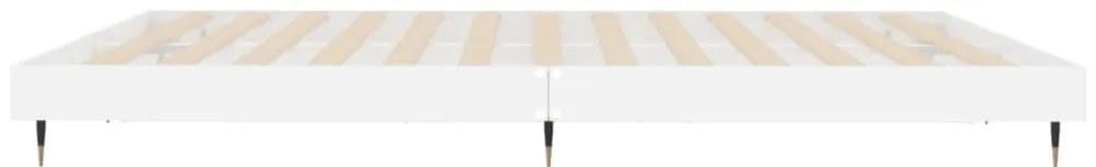 Estrutura de cama 140x200 cm derivados madeira branco brilhante