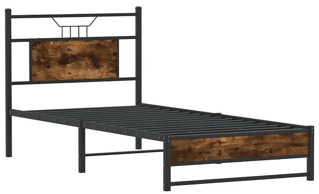 Estrutura cama s/ colchão derivados de madeira carvalho fumado