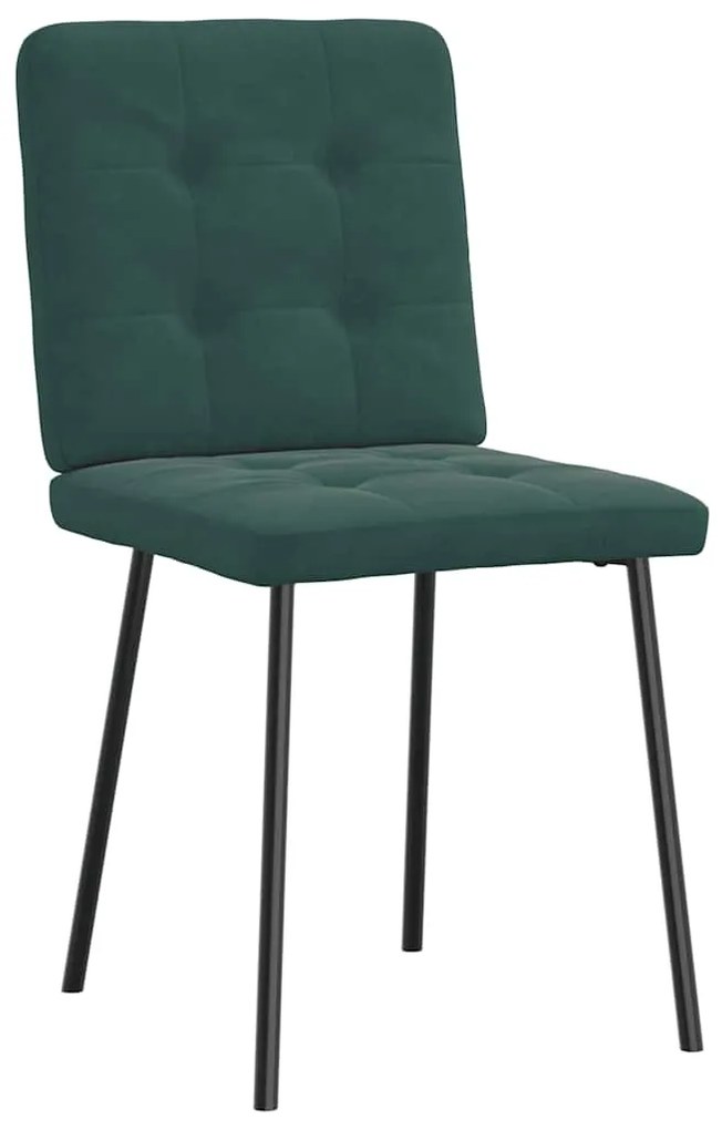 Cadeiras de jantar 4 pcs veludo verde-escuro