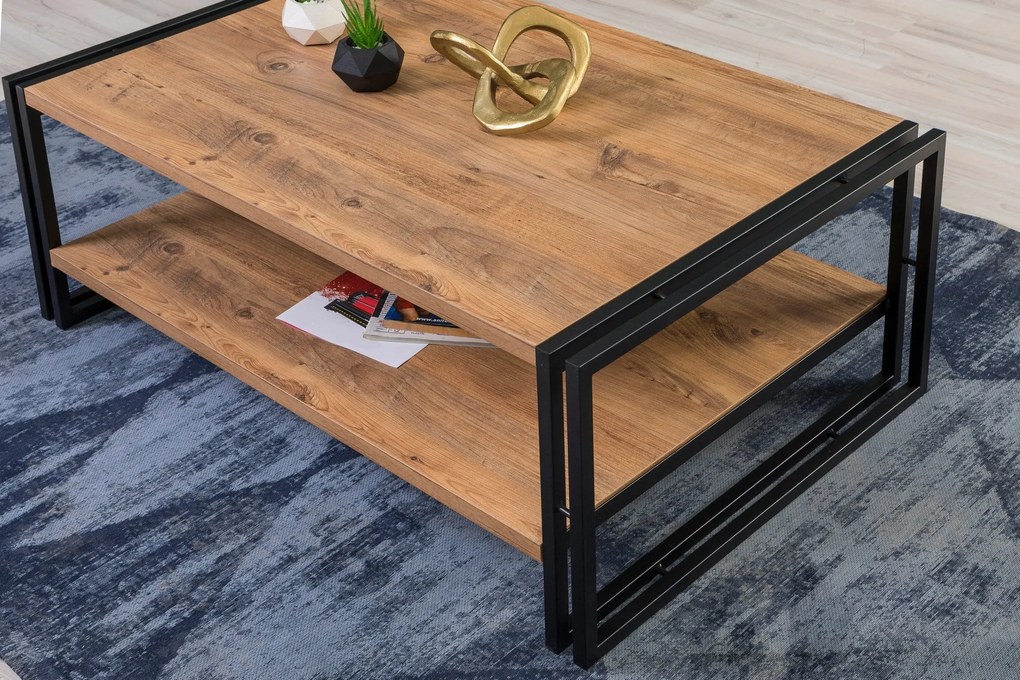 Conjunto de Mobiliário de Sala Cosmo – Pinho Atlântico Preto – TV: 180