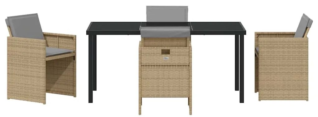 Conjunto de Jantar de Jardim com 5 Peças da com Almofadas Bege