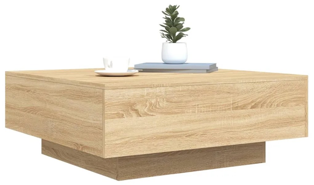 Mesa de centro 80x80x31 cm contraplacado carvalho sonoma