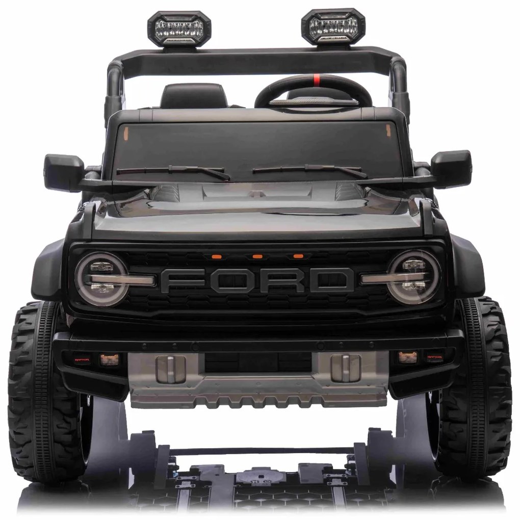Carro elétrico para crianças 24V 2 lugares Ford Bronco XXL com tração traseira, licenciado Rodas Plástico Preto