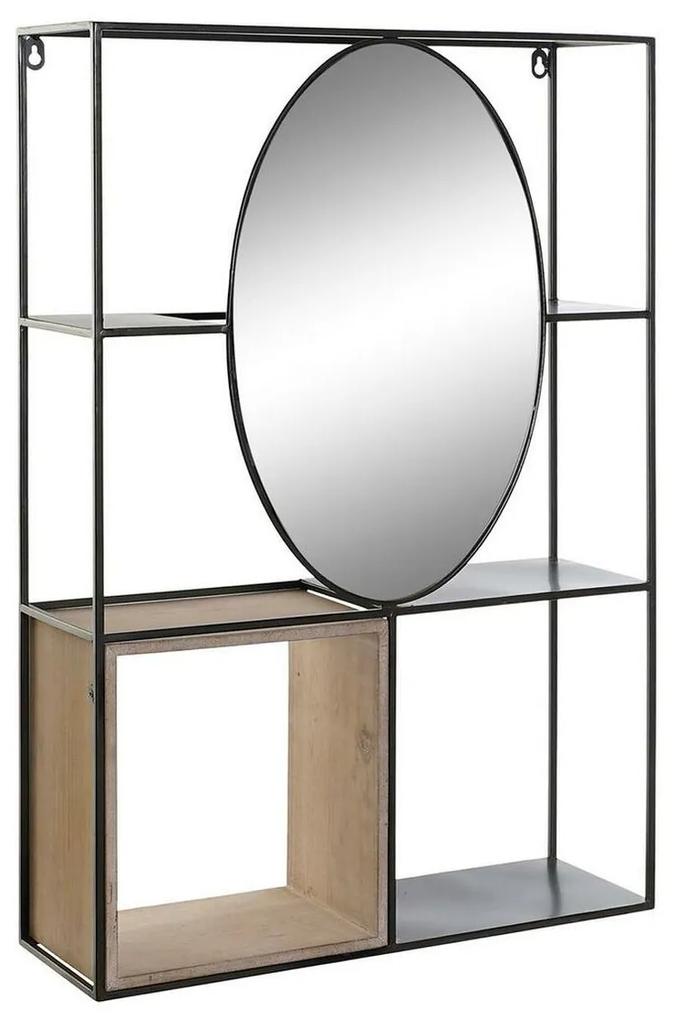Estantes DKD Home Decor Espelho Natural Preto Metal 5 Prateleiras (50,5 x 15 x 75 cm)